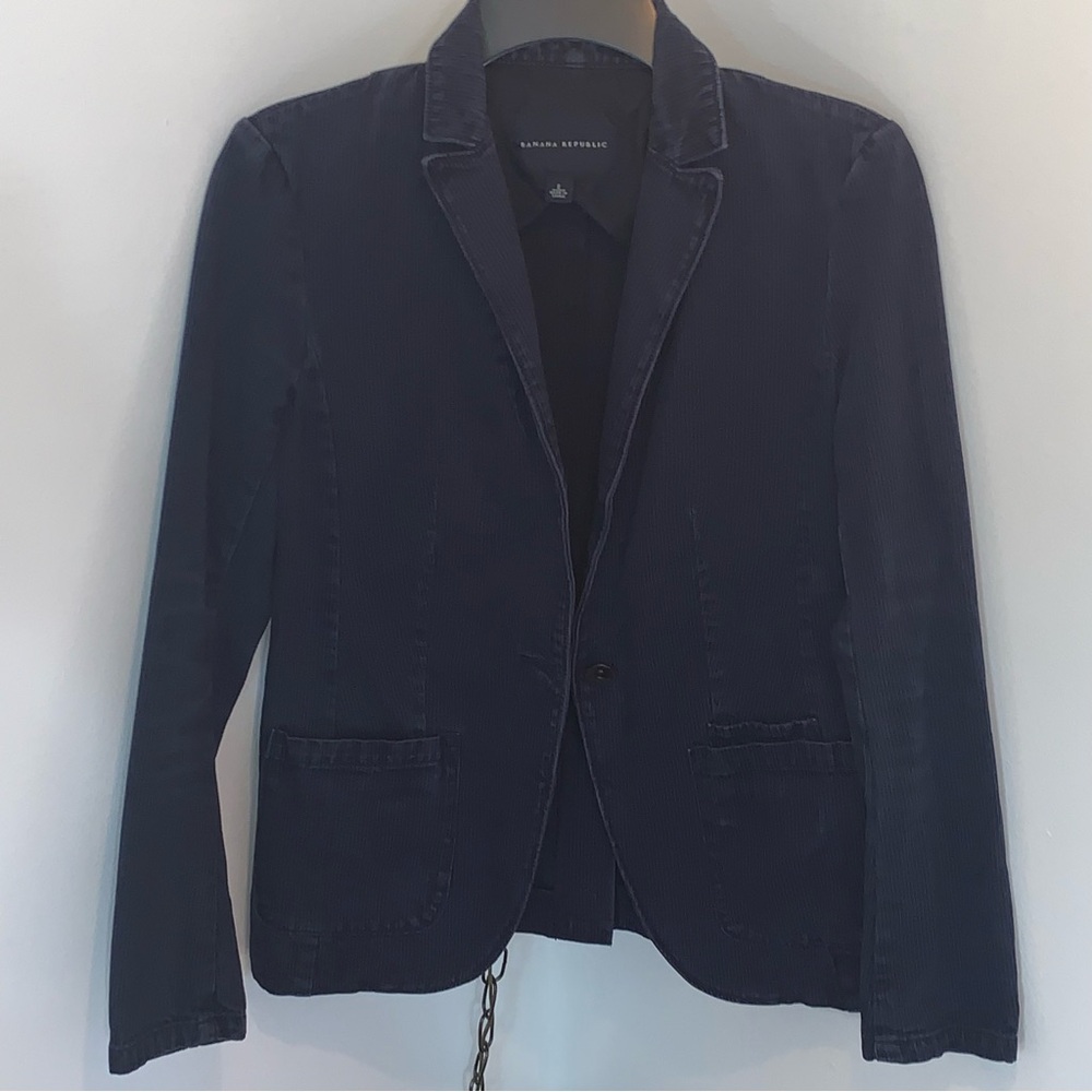 Banana Republic Denim Pinstripe Blazer - Picture 9 of 11